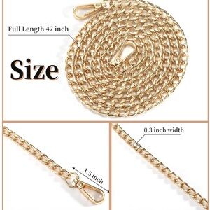 Gold Chain Purse Strap with Clasp Heavy Weight Rust Free 47 Inches Replacement